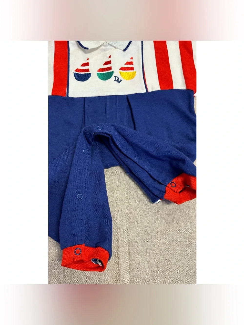 NWOT Baby Dior Nautical Romper 9 Months (18-20lbs)
